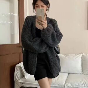 Cozy Gray Knit Cardigan